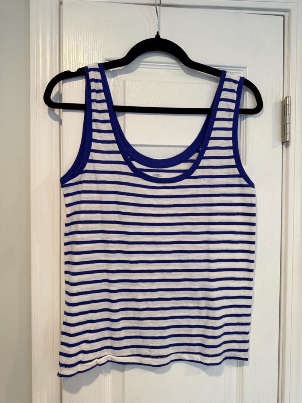 NWOT J. Crew Size S Blue Stripe Vintage Cotton Scoop Neck Relaxed Fit Tank Top
